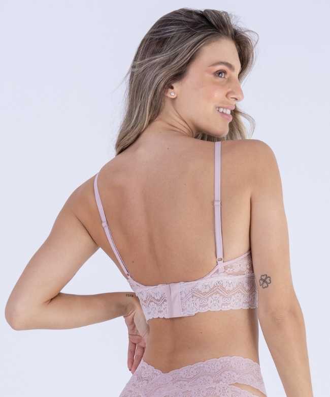 TOP DE ENCAJE, SIN COPA Y CON AROS PALO ROSA 2RIOS - 2