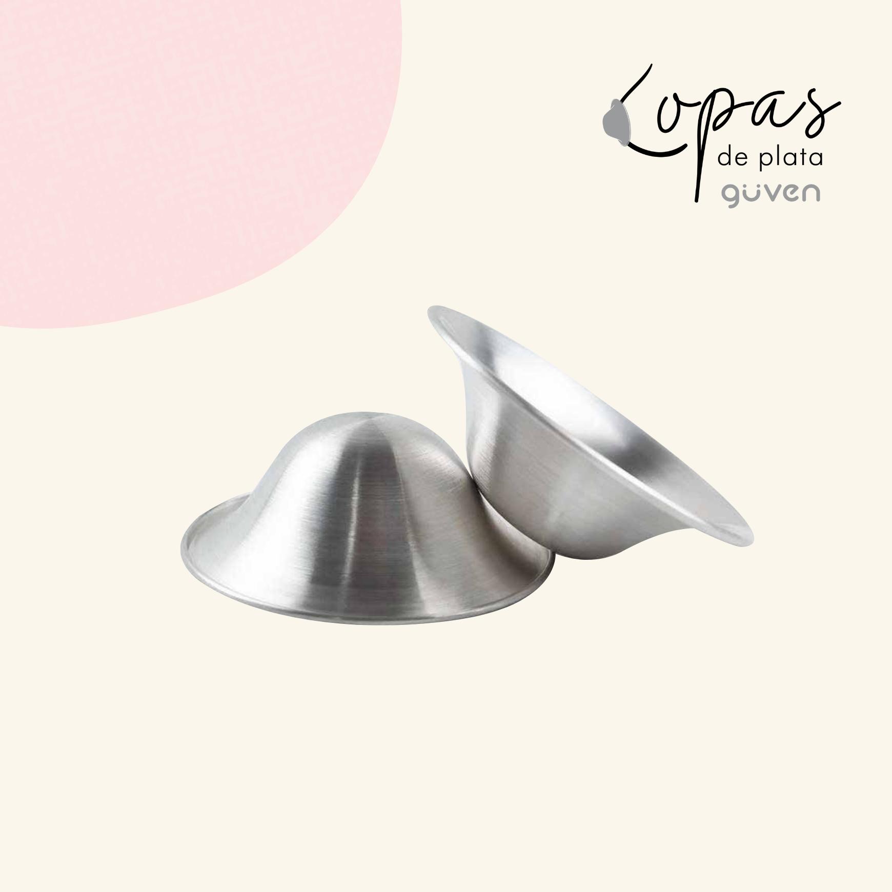 COPAS DE LACTANCIA GUVEN PLATA 999. 2 UNIDADES - 2