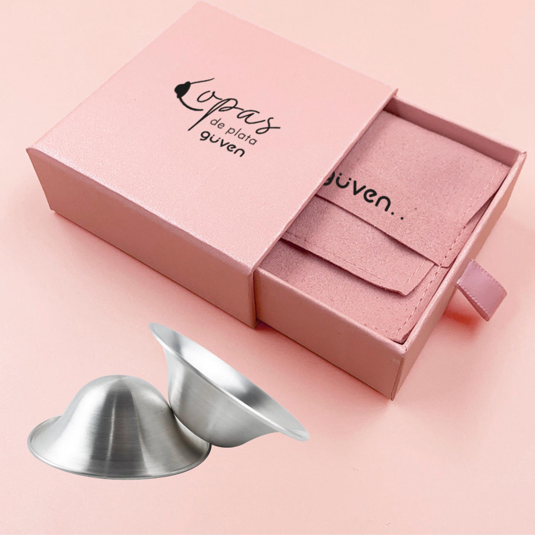 COPAS DE LACTANCIA GUVEN PLATA 999. 2 UNIDADES - 3