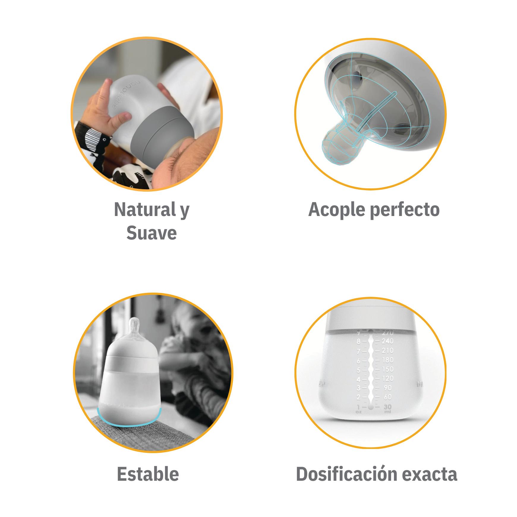 MAMADERA SILICONA ANTICÓLICO 150ML X 2 - BLANCO - 2