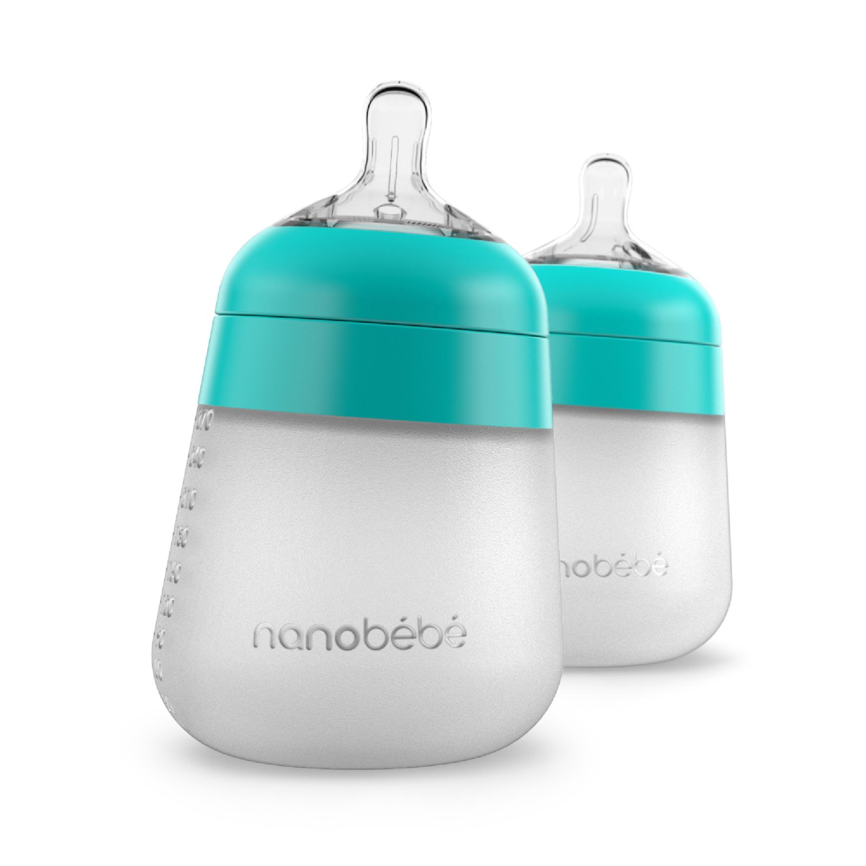 MAMADERA SILICONA ANTICÓLICO 270ML X 2 - CELESTE - 1