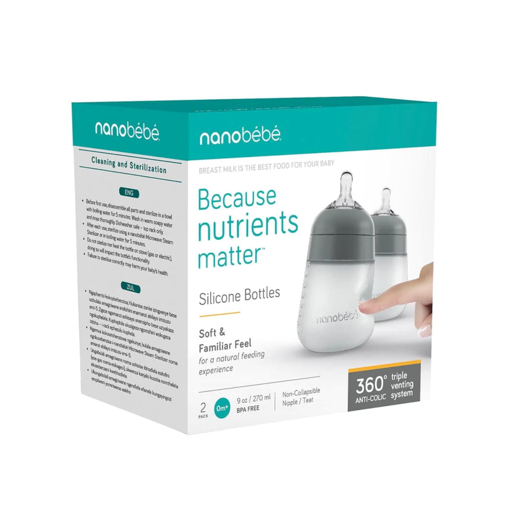 MAMADERA SILICONA ANTICÓLICO 270ML X 2 - CELESTE - 4