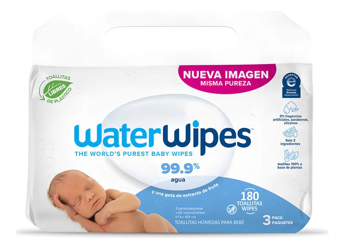 TOALLITAS HÚMEDAS WATERWIPES BIODEGRADABLES 3X60 UNS - 1