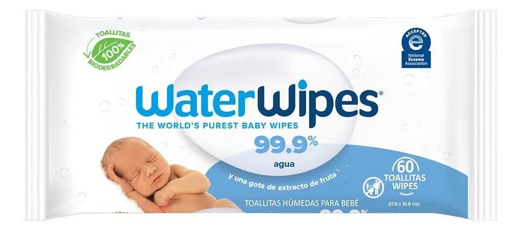 TOALLITAS HÚMEDAS WATERWIPES BIODEGRADABLES 3X60 UNS - 3