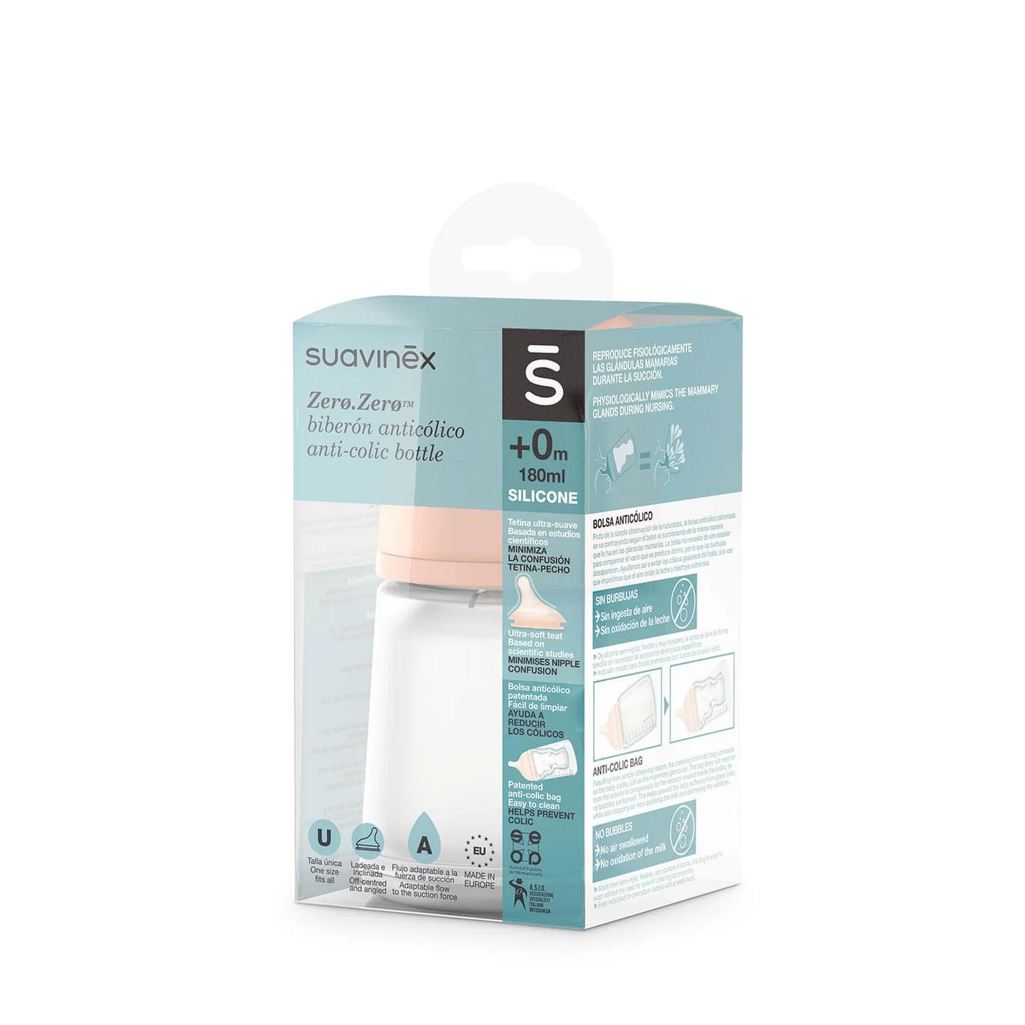 MAMADERA ANTI-COLICO ZERØ ZERØ 180ML FLUJO LENTO SUAVINEX - 4