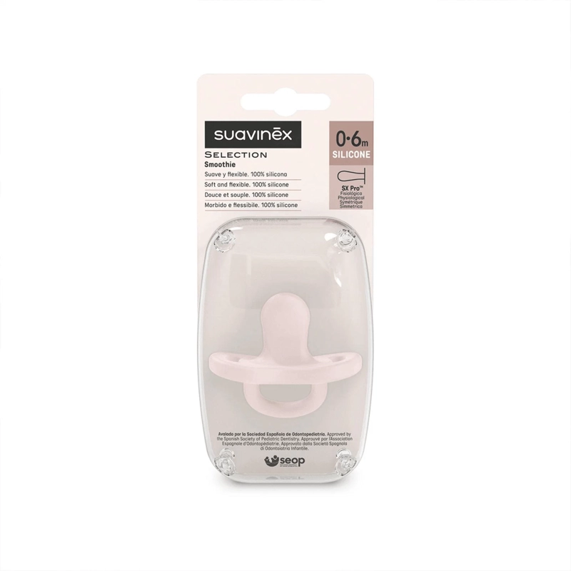 CHUPETE CON TETINA FISIOLOGICA SX PRO DE SILICONA 0/6 MESES SOFT ROSA - 3