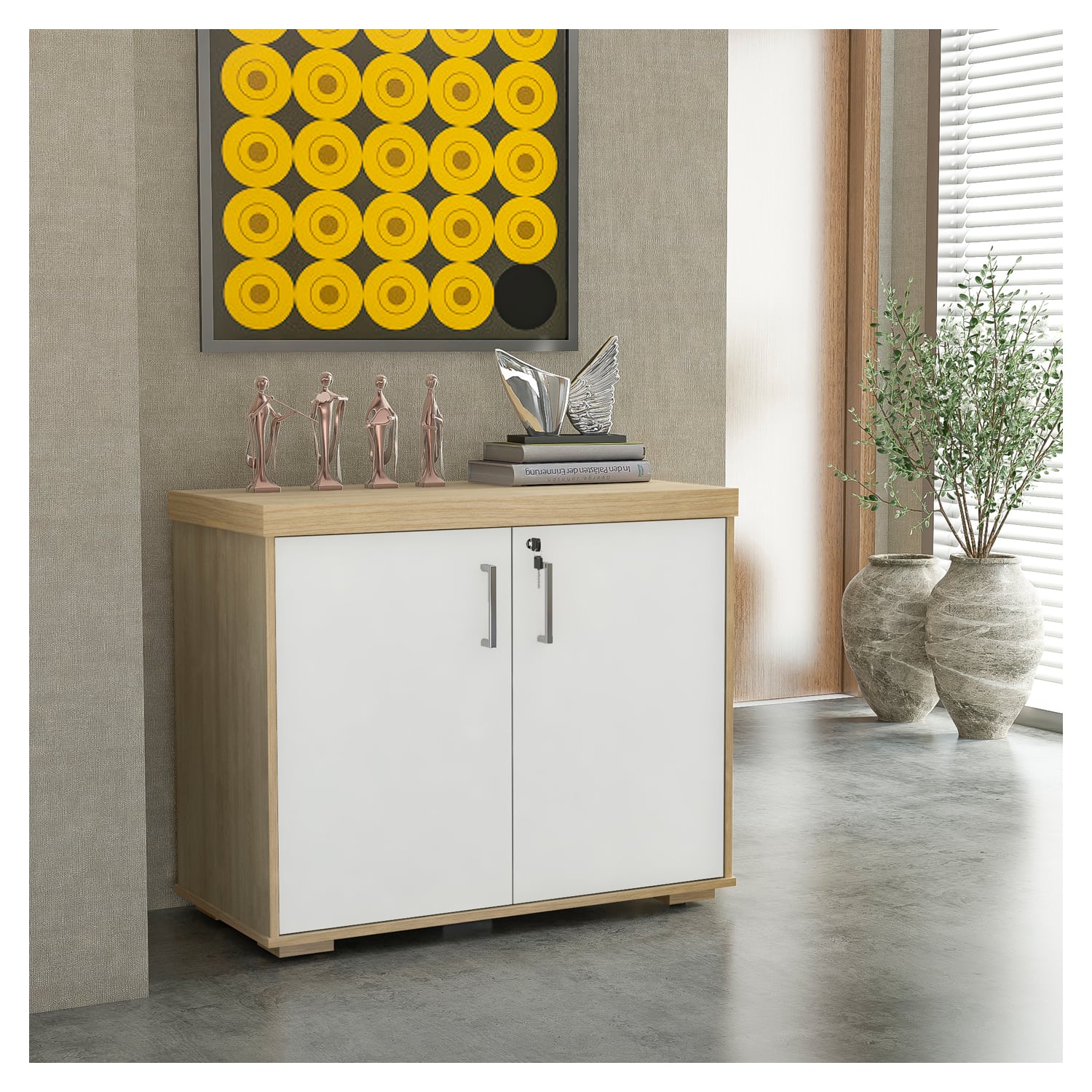 ESTANTE ORGANIZADOR DELUX BLANCO CON ROBLE - 2