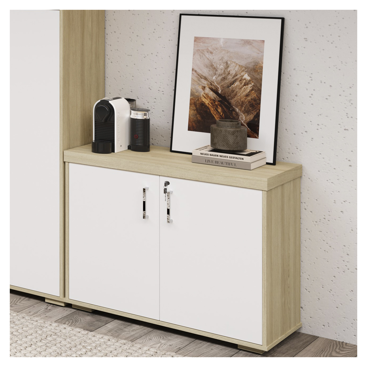 ESTANTE ORGANIZADOR DELUX BLANCO CON ROBLE - 7