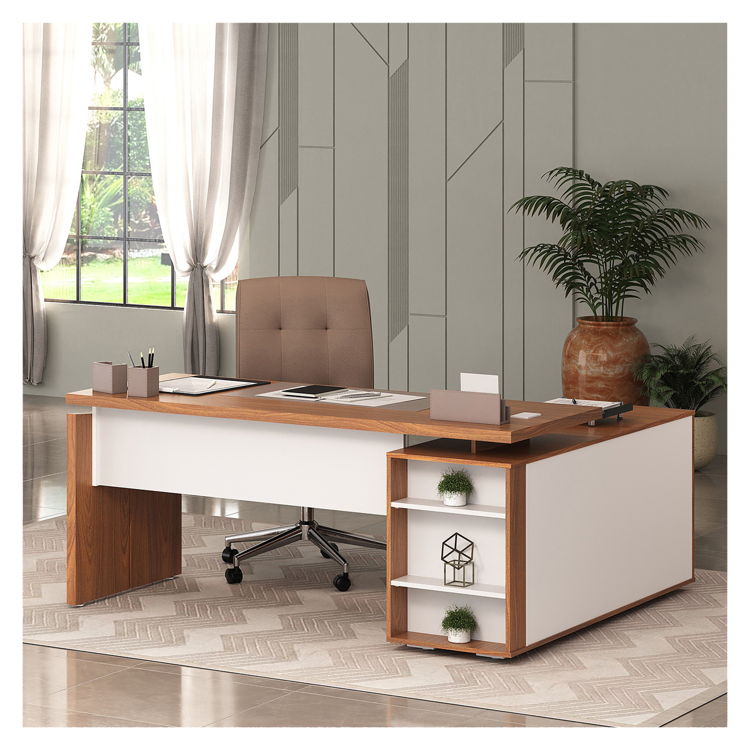 ESCRITORIO RÖDLER RD1095 PROFESIONAL CAFÉ BLANCO - 2