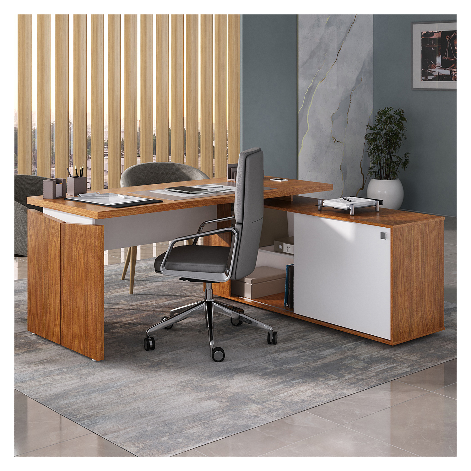 ESCRITORIO RÖDLER RD1095 PROFESIONAL CAFÉ BLANCO - 4