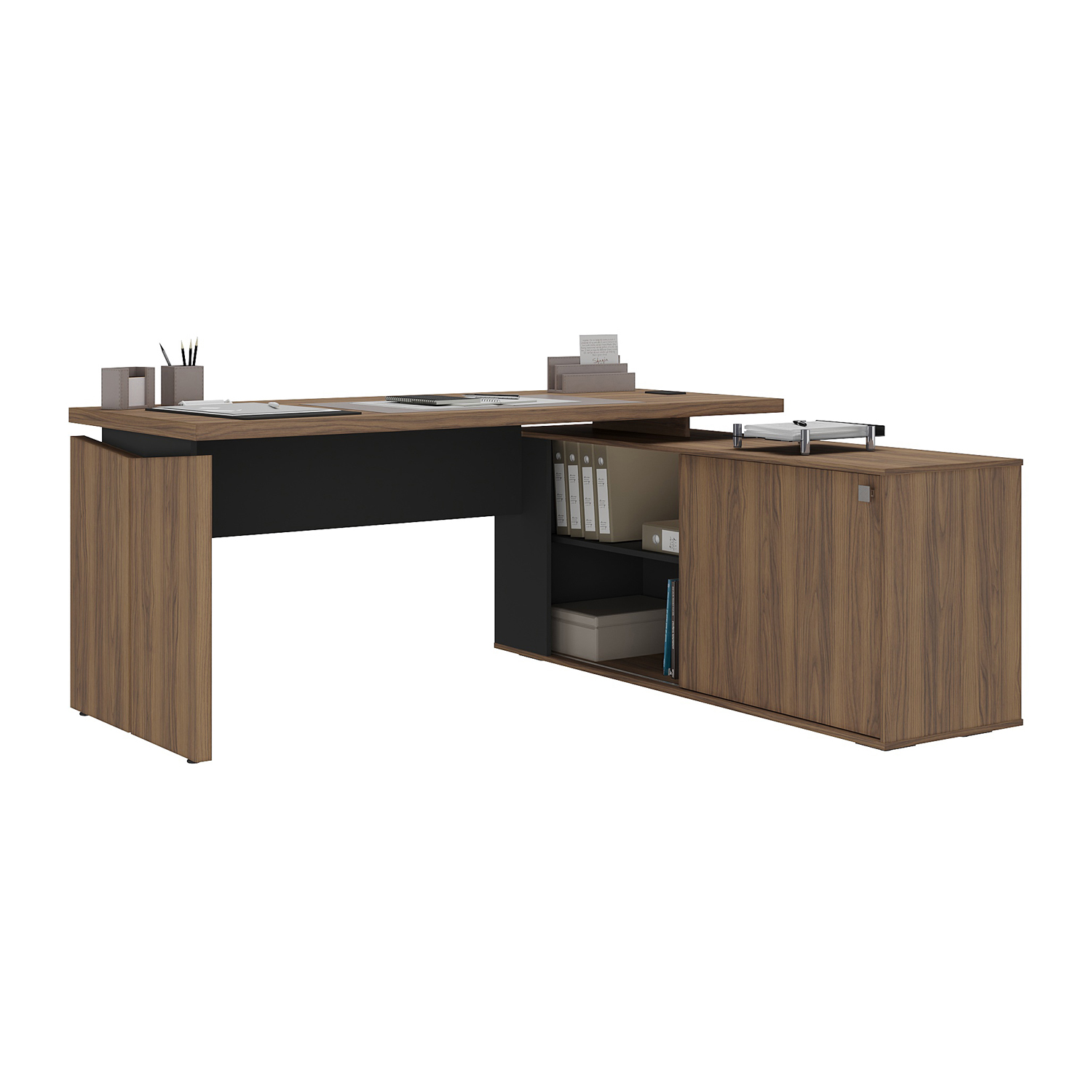 ESCRITORIO PROFESIONAL NEGRO CON CAFÉ - 4