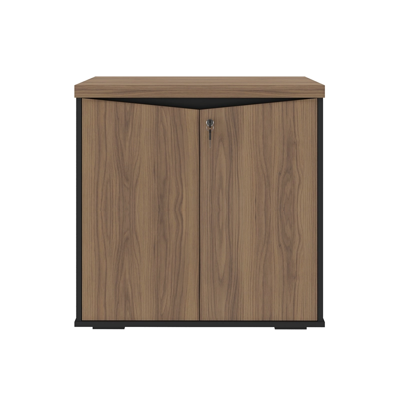 ESTANTE OFICINA 2 PUERTAS CON LLAVE CAFE  CON NEGRO - 4