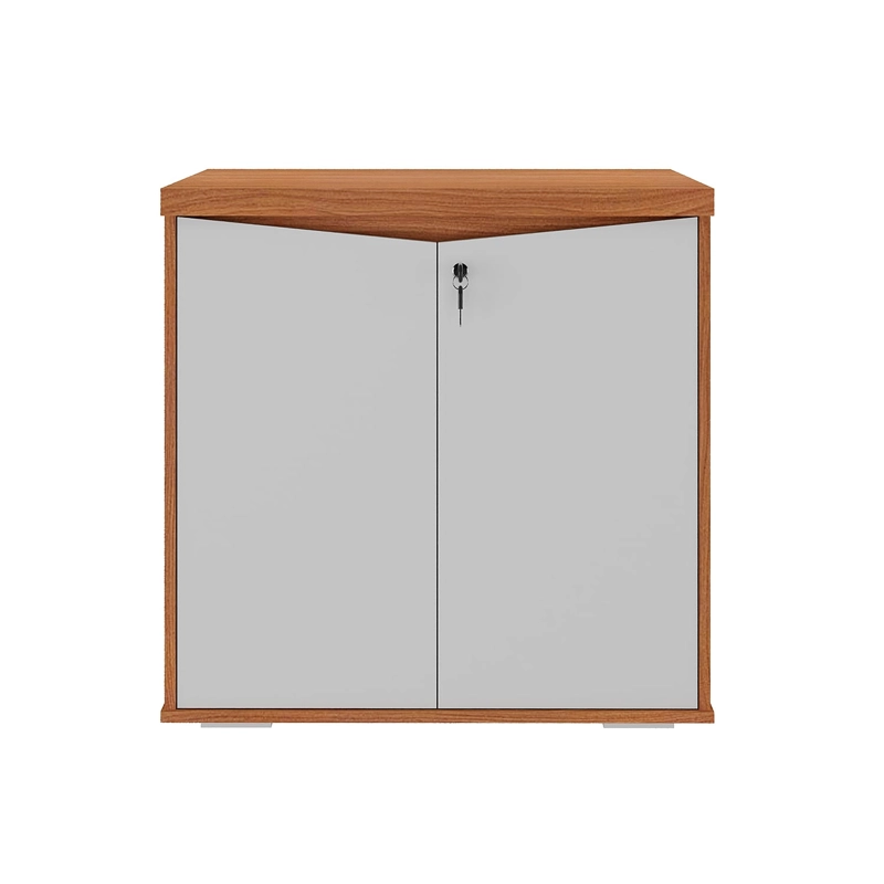 ESTANTE OFICINA 2 PUERTAS CON LLAVE BLANCO CAFE - 2