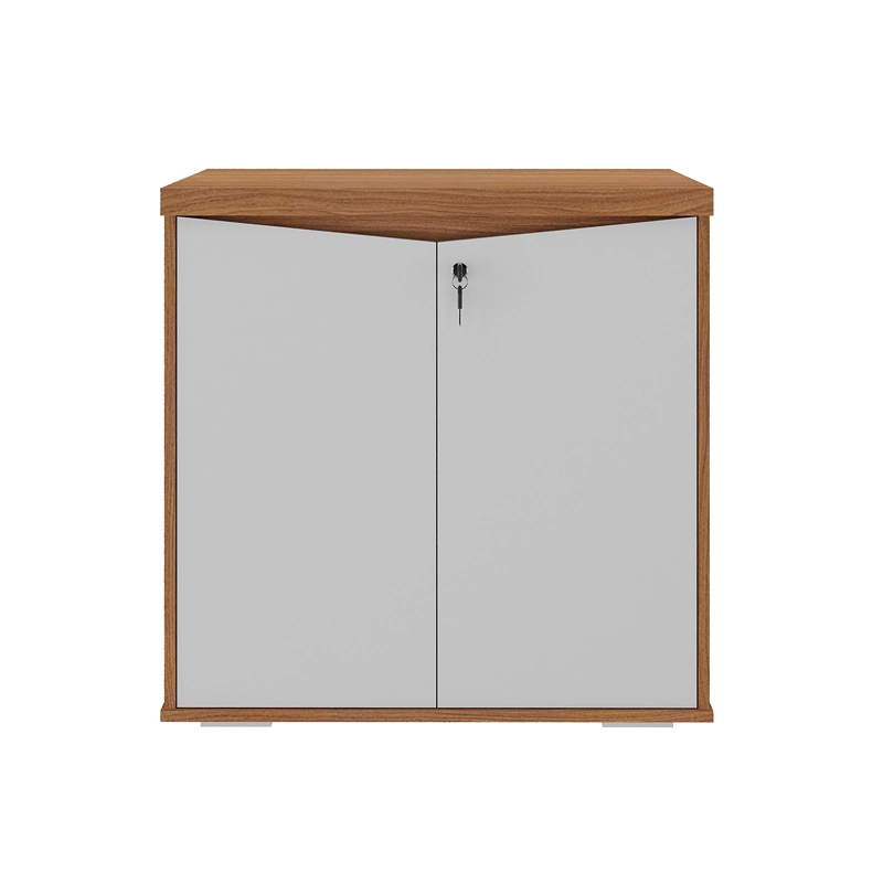 ESTANTE OFICINA 2 PUERTAS CON LLAVE BLANCO CAFE - 3