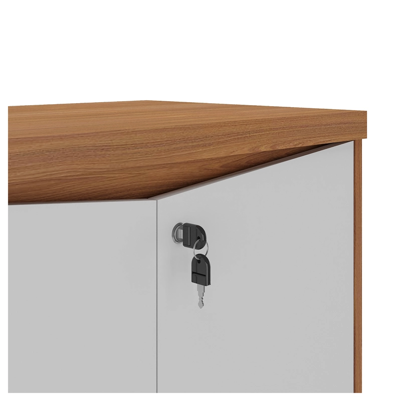 ESTANTE OFICINA 2 PUERTAS CON LLAVE BLANCO CAFE - 8