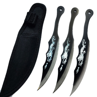 KUNAI CUCHILLO DE LANZAR X 3 BLACK DRAGOON - 1