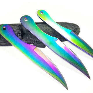 3 KUNAI TORNASOL CUCHILLO DE LANZAR TATAMI SEN + FORRO - 1