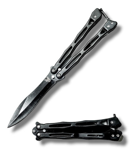 NAVAJA INVENCIBLE MARIPOSA ENTRENAMIENTO BLACK SKELETOR ACERO - 1
