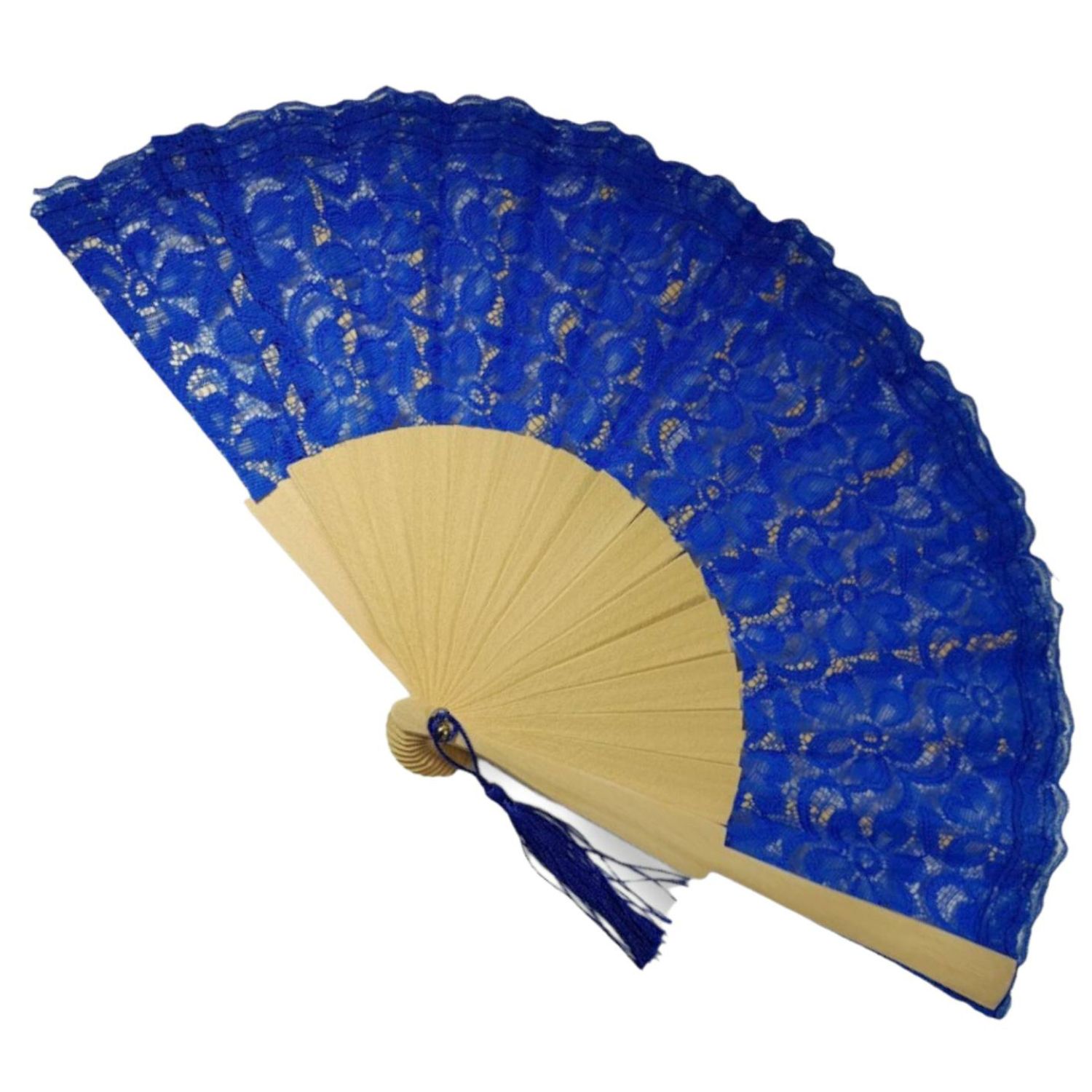 ABANICO MADERA Y TELA BLUE WOOD AP27 - 1