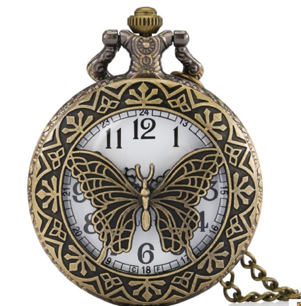 RELOJ BOLSILLO BUTTERFLY CON CADENA AL41 - 1