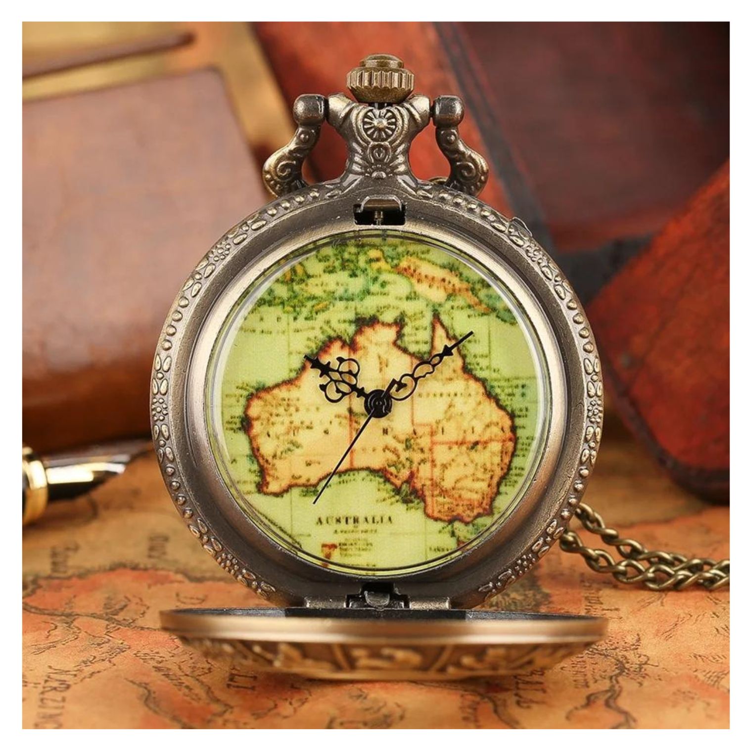 RELOJ BOLSILLO RETRO METAL ZODIAC MAP XX33 - 3