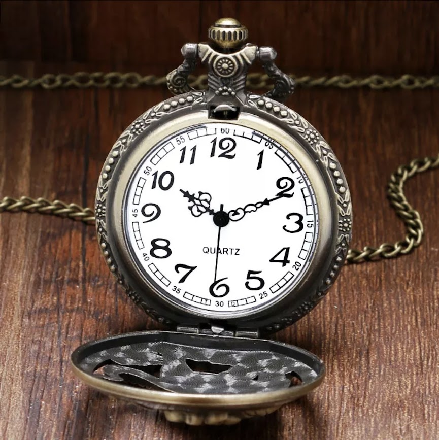 RELOJ BOLSILLO BITCOIN CON CADENA QUARTZ AK58 - 3