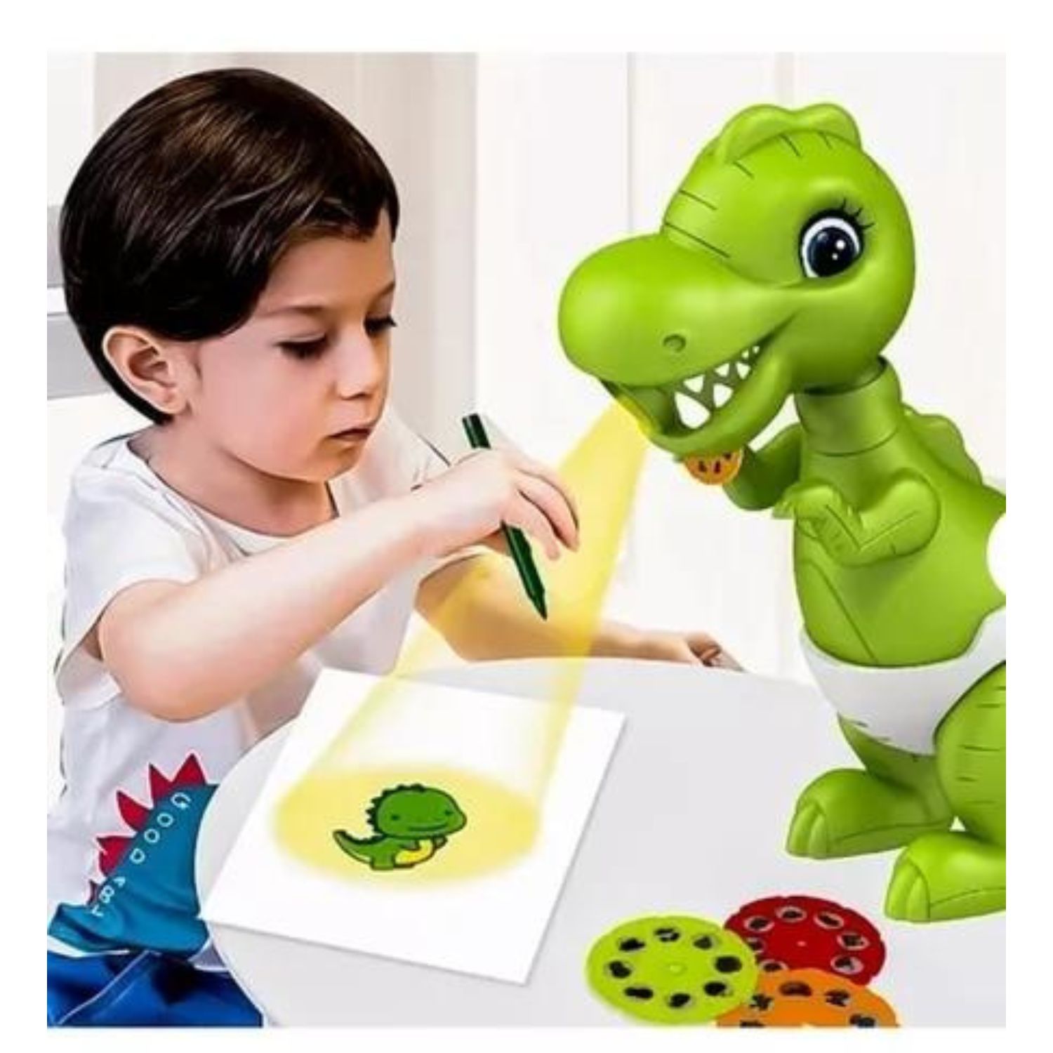 JUGUETE INVENCIBLE PROYECCIÓN DINOSAURIO BEBE PARA DIBUJAR Y CALCAR MX38 - 6