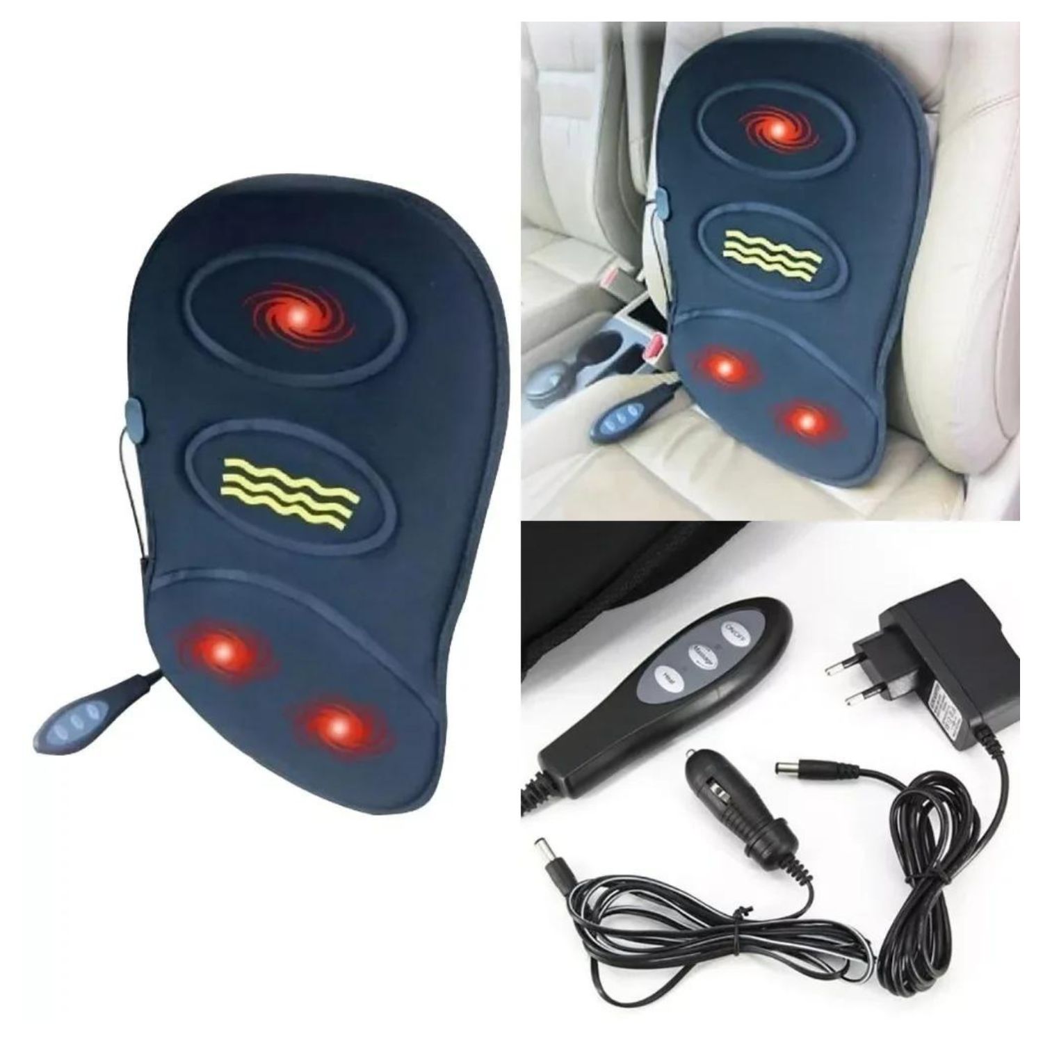 MASAJEADOR INVENCIBLE ESPALDA ELECTRICO ASIENTO SILLON CON CONTROL MZ89 - 4