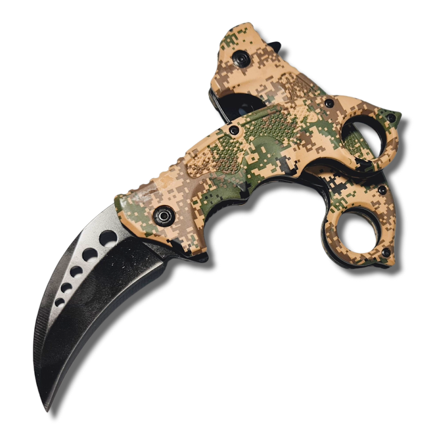 NAVAJA INVENCIBLE KARAMBIT TORMENTA DEL DESIERTO RETRÁCTIL AM21 ACERO - 3