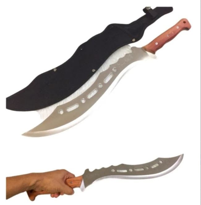 CUCHILLO INVENCIBLE KUKRI CORVO CATFISH SUPERVIVENCIA FUNDA AM01 ACERO - 2