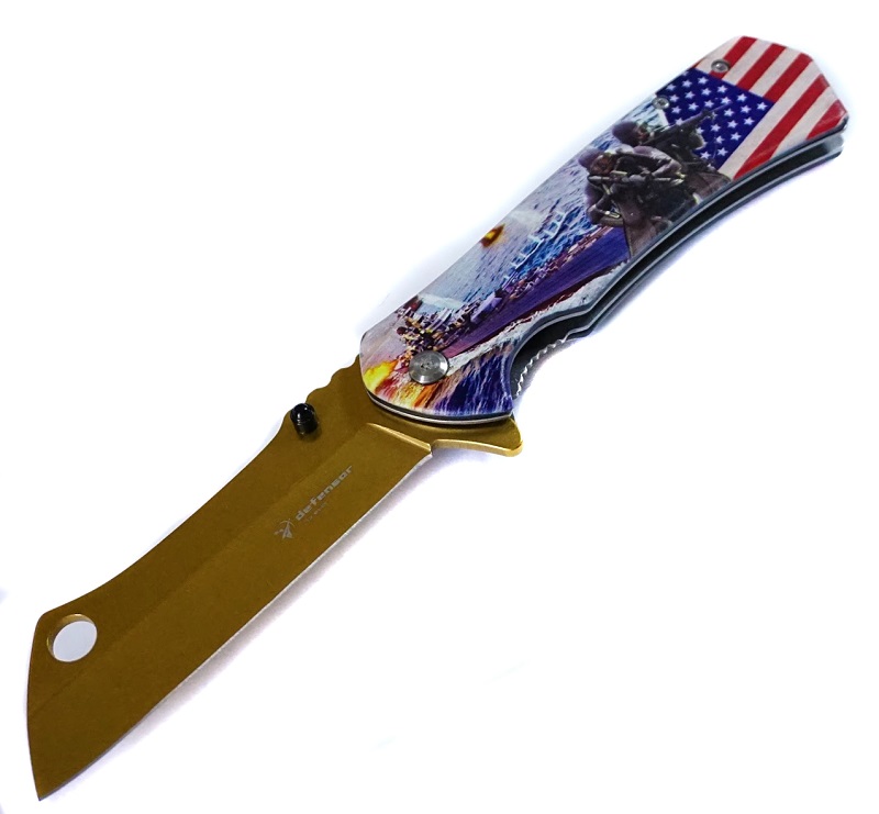 NAVAJA INVENCIBLE GOLD AMÉRICAN FLAG CORTAPLUMA AC02 ACERO - 2