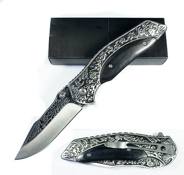 CUCHILLO INVENCIBLE NAVAJA ASISTIDA HIGHLANDER AI89 ACERO - 2