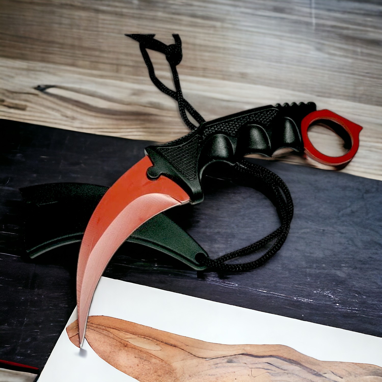 NAVAJA INVENCIBLE KARAMBIT STRIKE RED AN76 ACERO - 2