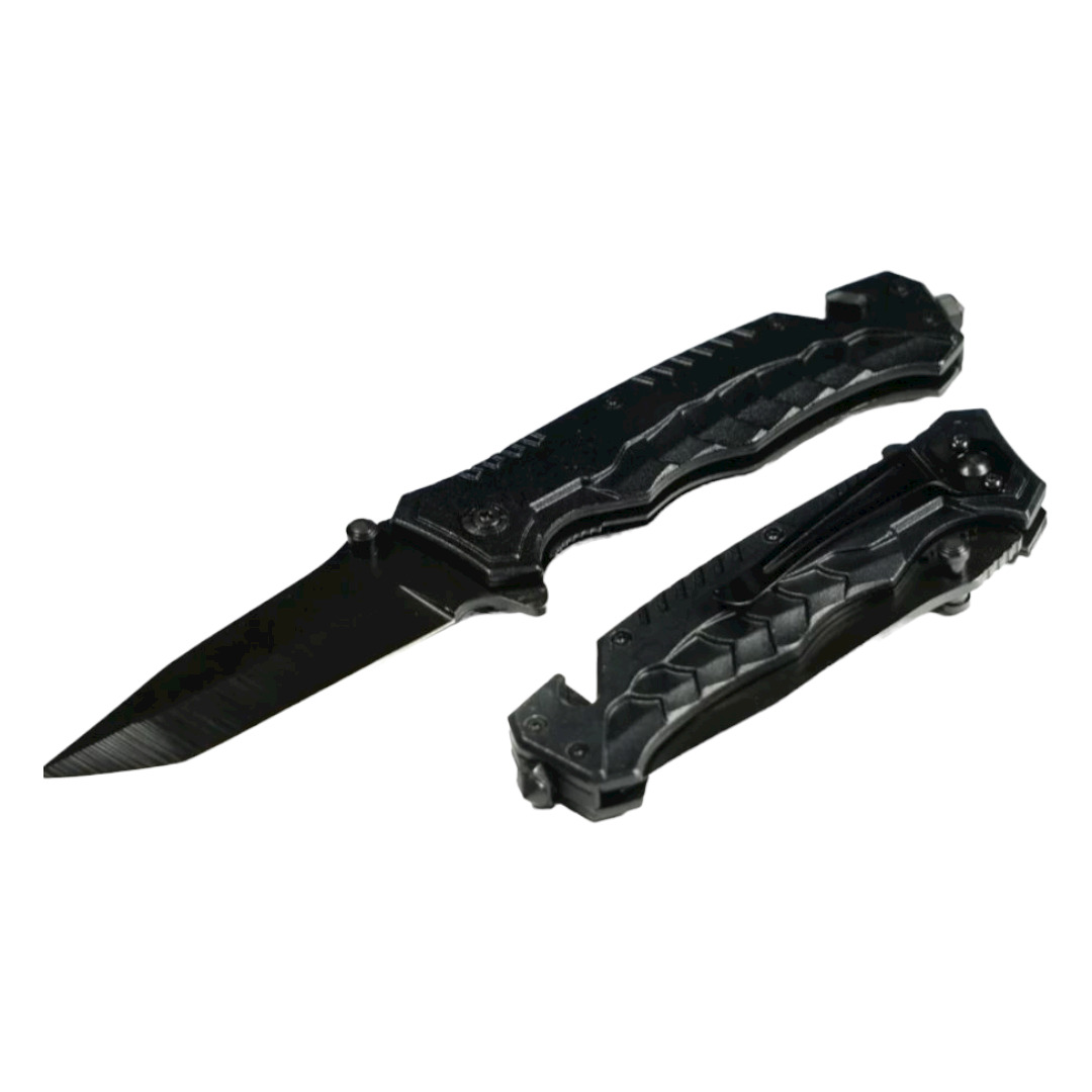 CUCHILLO INVENCIBLE NAVAJA TÁCTICA CAMPING BLACK FROG AD63 ACERO - 3
