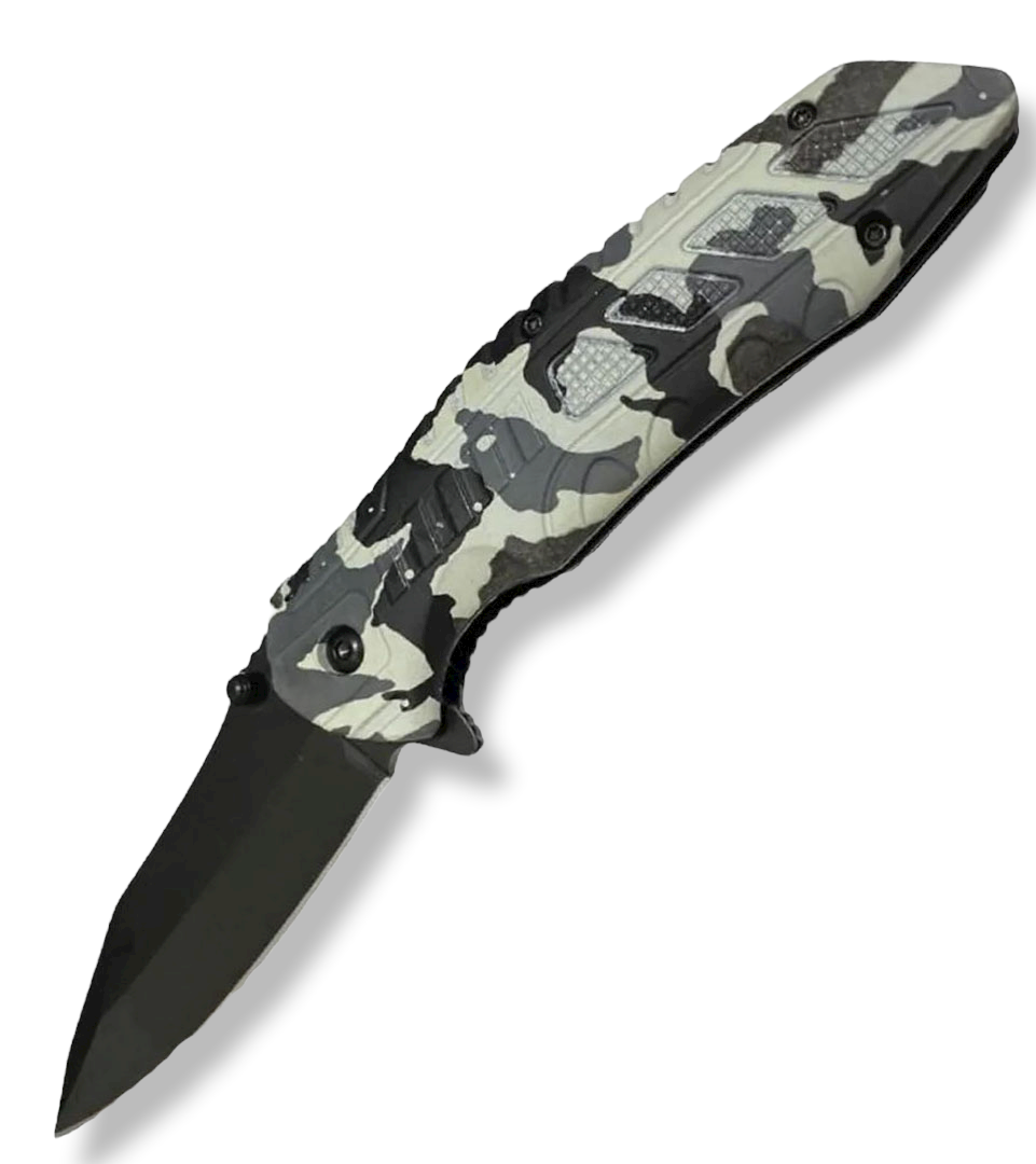 NAVAJA INVENCIBLE CAMUFLAGE CORTAPLUMA PEDERNAL SILBATO GRIS AG06 ACERO - 1