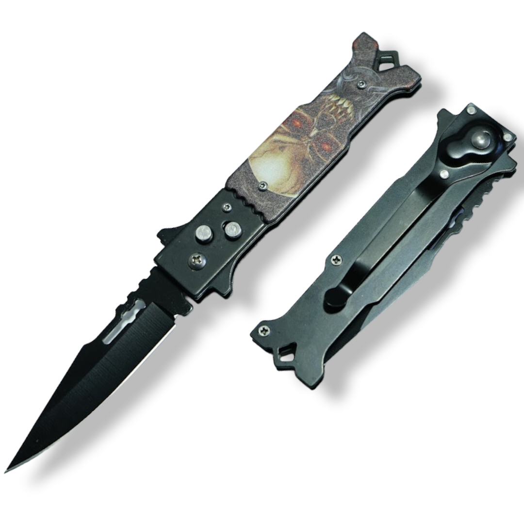 NAVAJA INVENCIBLE AUTOMÁTICA MEGA SKULL DEAD AP85 ACERO - 2