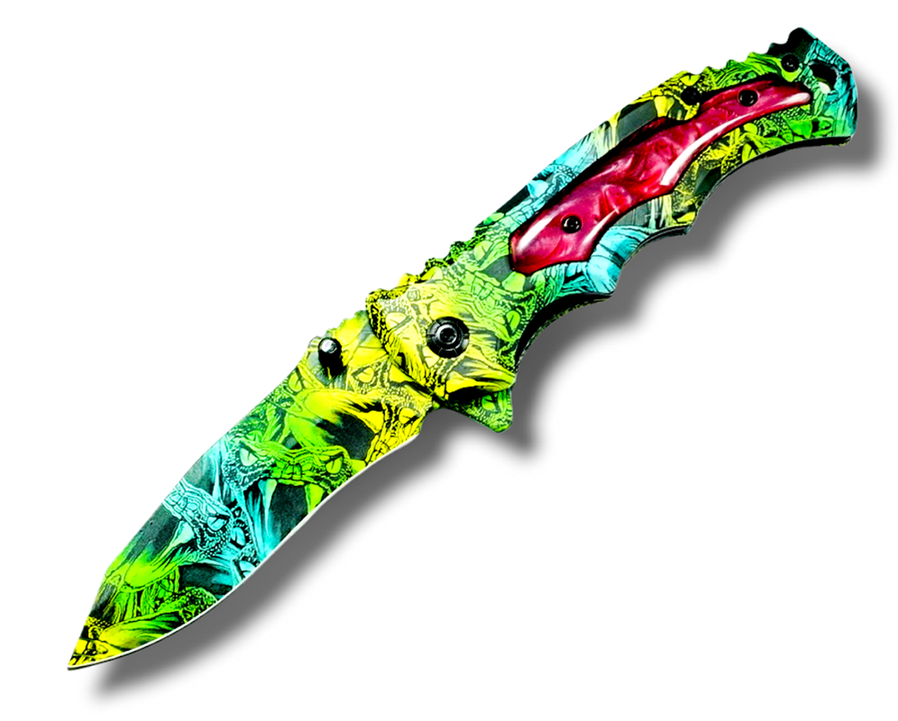NAVAJA INVENCIBLE GUACAMAYO AMAZONIO ASISTIDA GRIP AM06 ACERO - 1