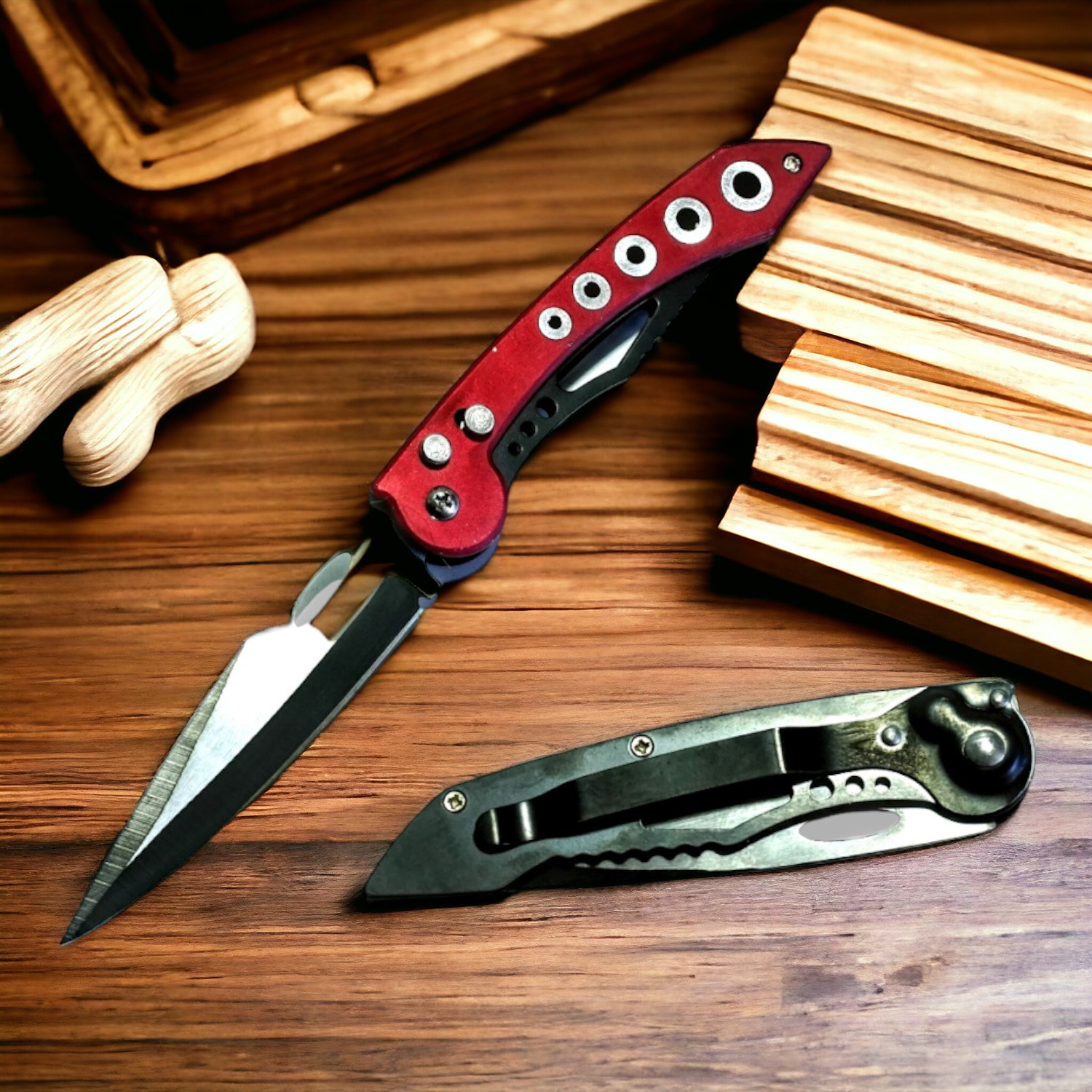 NAVAJA INVENCIBLE AUTOMÁTICA RED HOLE AP70 ACERO - 2