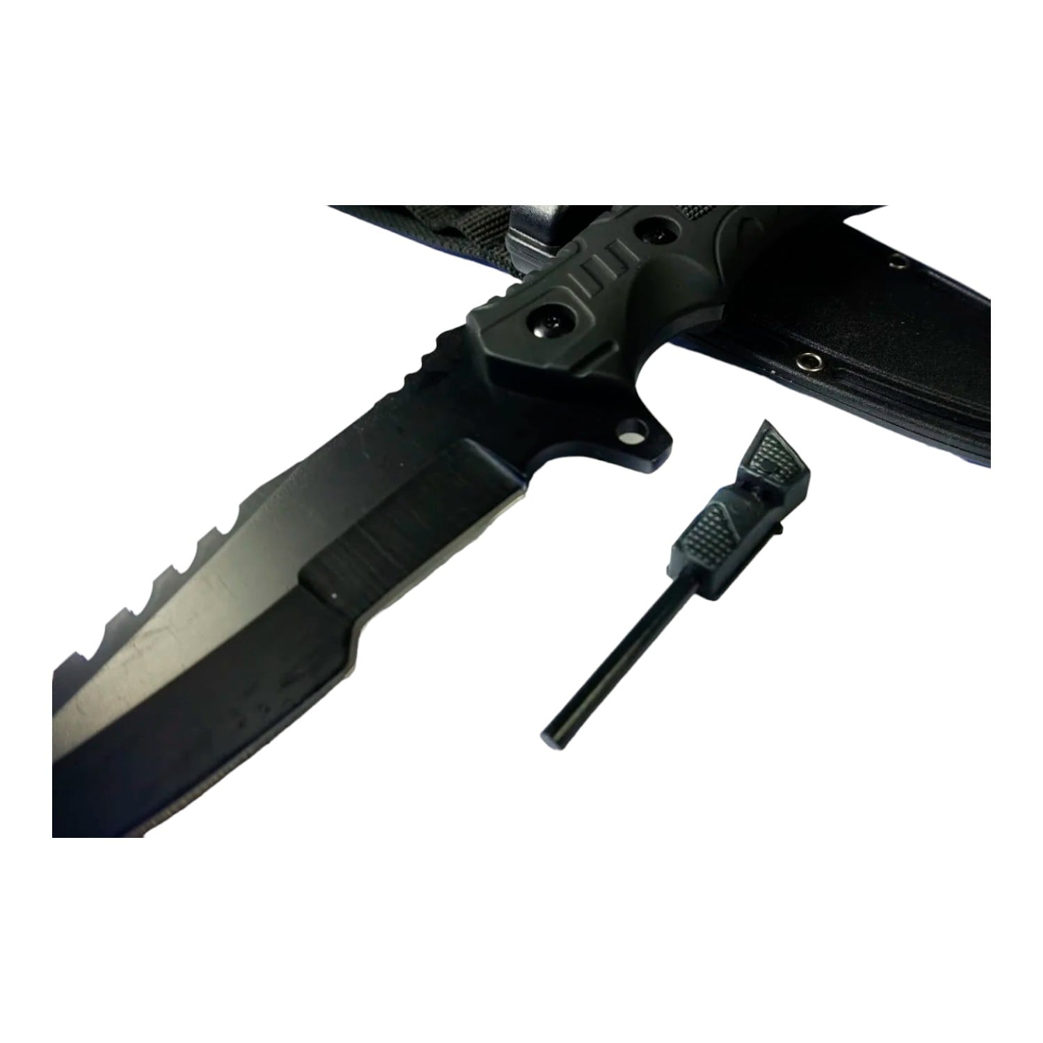 CUCHILLO INVENCIBLE TÁCTICO CAZA PESCA DEVIL OPS SILBATO AI92 ACERO - 4