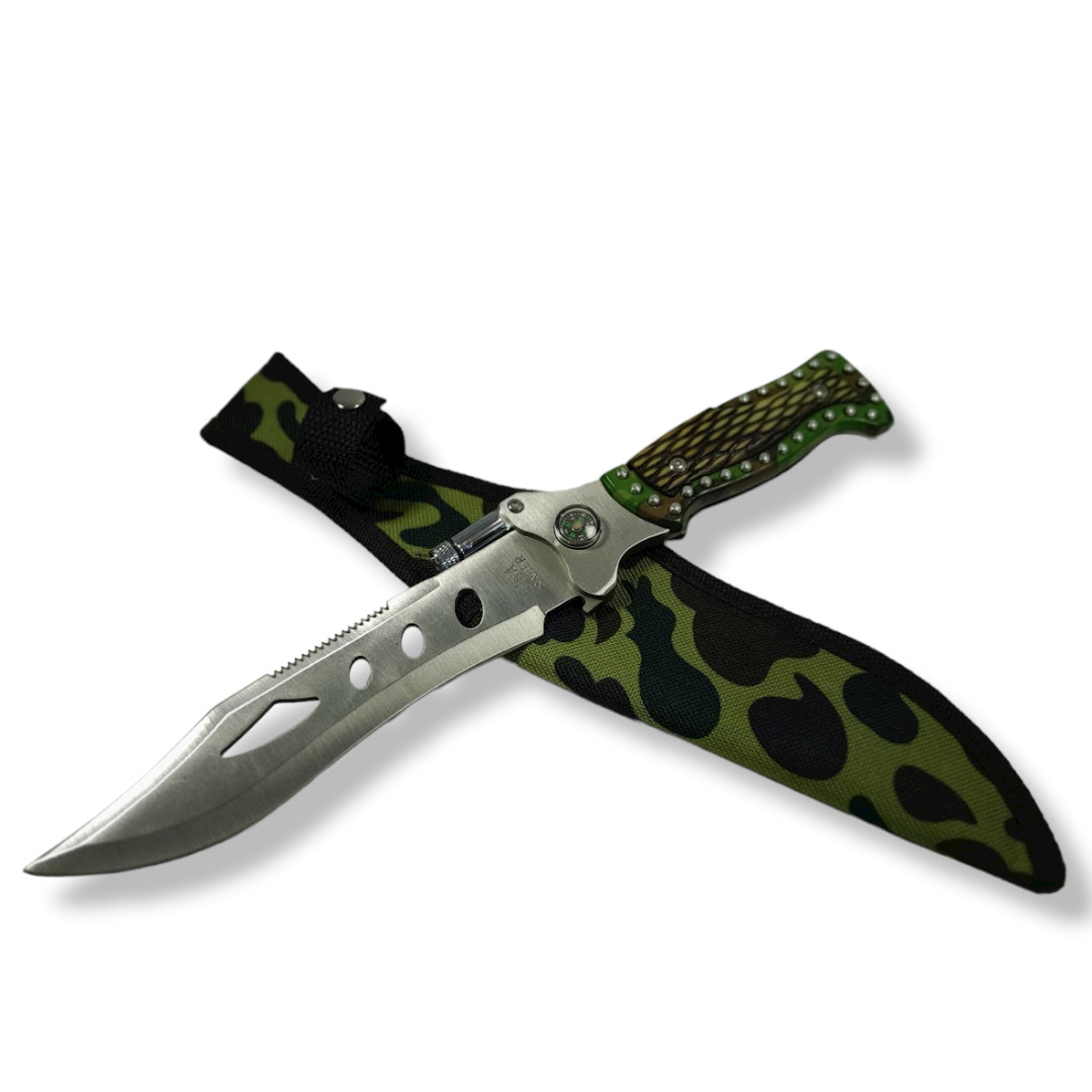 CUCHILLO INVENCIBLE ALIGATOR CON LINTERNA AN88 ACERO - 2