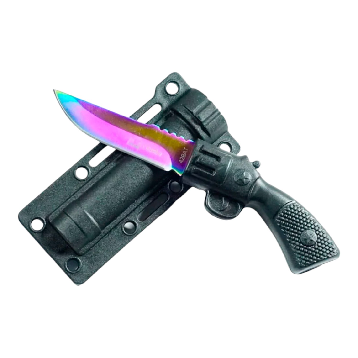 CUCHILLO INVENCIBLE MINI DAGA PISTOL TORNASOL TÁCTICO PERSONAL AK98 ACERO - 3