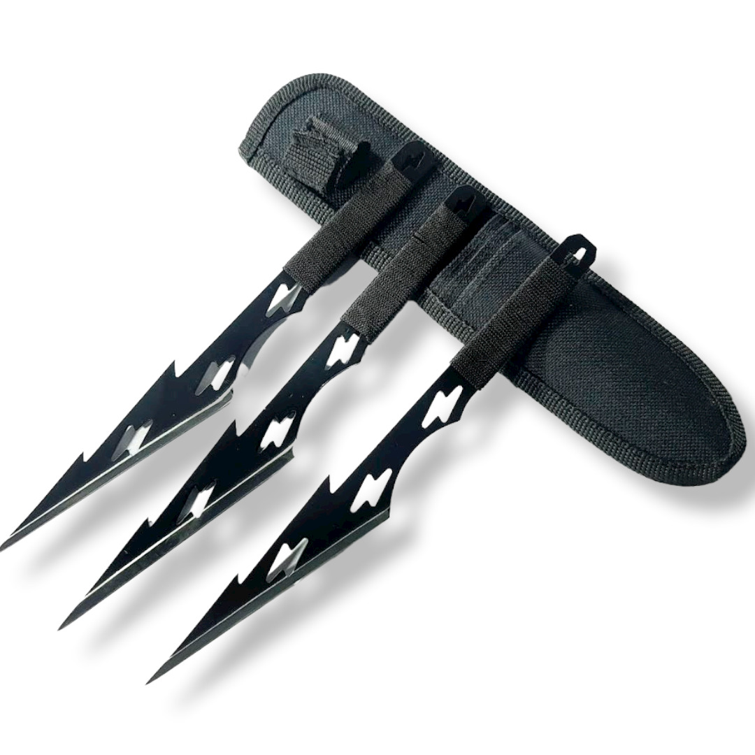 3 CUCHILLOS LANZAR KUNAI LIGHTINBOLT AN86 - 2