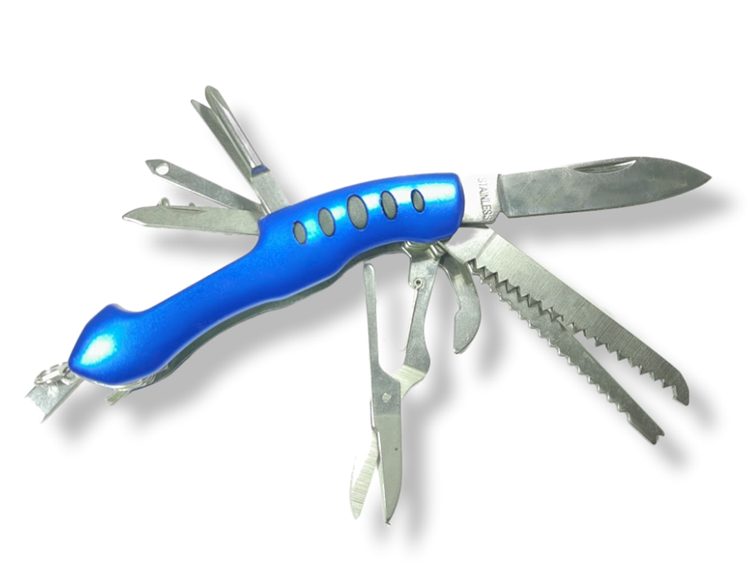MULTIHERRAMIENTA INVENCIBLE NAVAJA SQUALO BLUE AN98 ACERO - 2