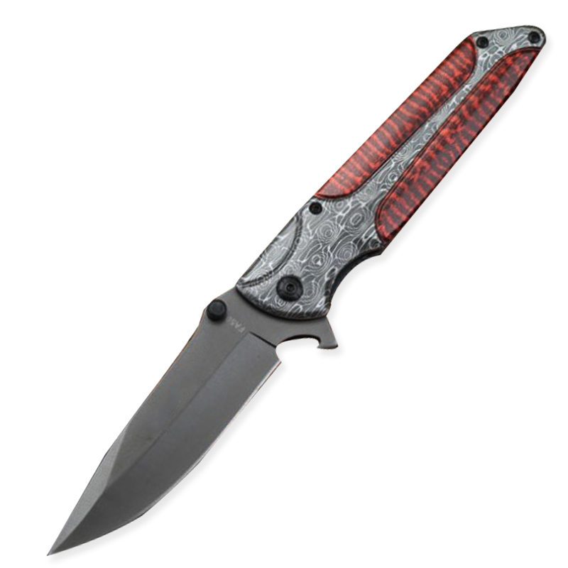 NAVAJA INVENCIBLE CORTAPLUMA ASISTIDA TIGRE ROJO AC59 ACERO - 2