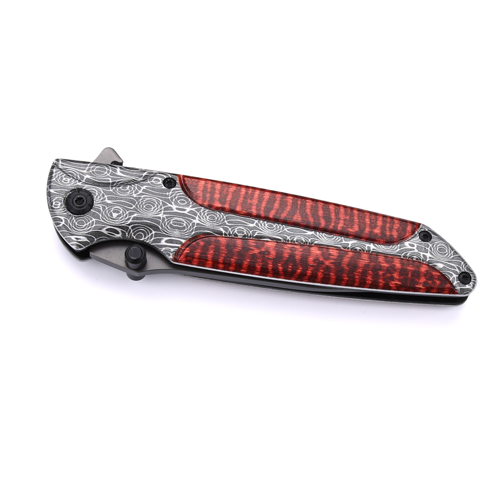 NAVAJA INVENCIBLE CORTAPLUMA ASISTIDA TIGRE ROJO AC59 ACERO - 5