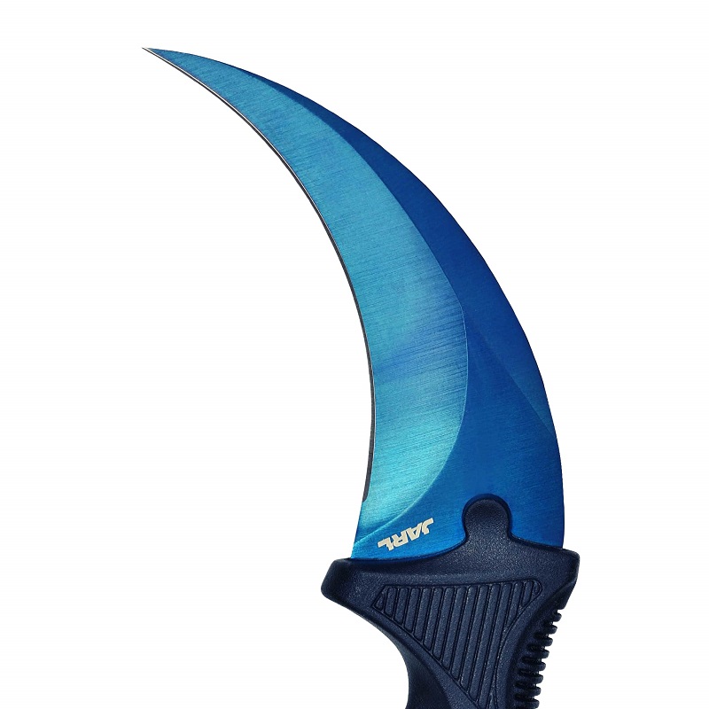 NAVAJA INVENCIBLE KARAMBIT OPS BLUE DEEP CON FILO Y FUNDA RÍGIDA AL02 ACERO - 3