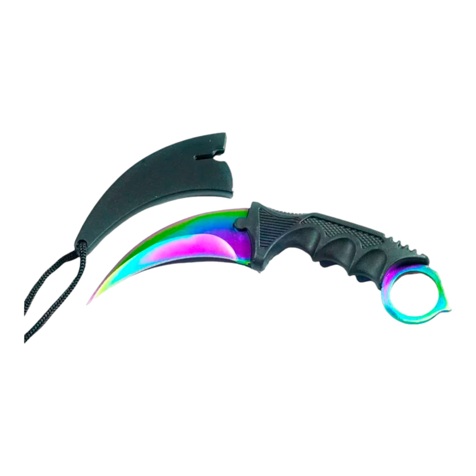 NAVAJA INVENCIBLE KARAMBIT OPS DEEP TORNASOL CON FILO Y FUNDA RÍGIDA AL03 ACERO - 2