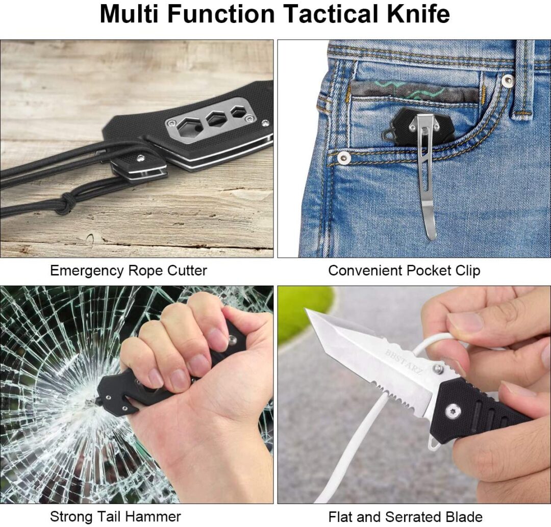 CUCHILLO INVENCIBLE NAVAJA TÁCTICA CAMPING BLACK DEMON AE86 ACERO - 4