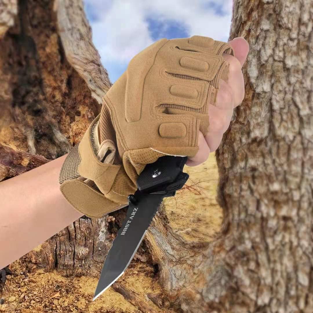 CUCHILLO INVENCIBLE NAVAJA TÁCTICA CAMPING BLACK DEMON AE86 ACERO - 5