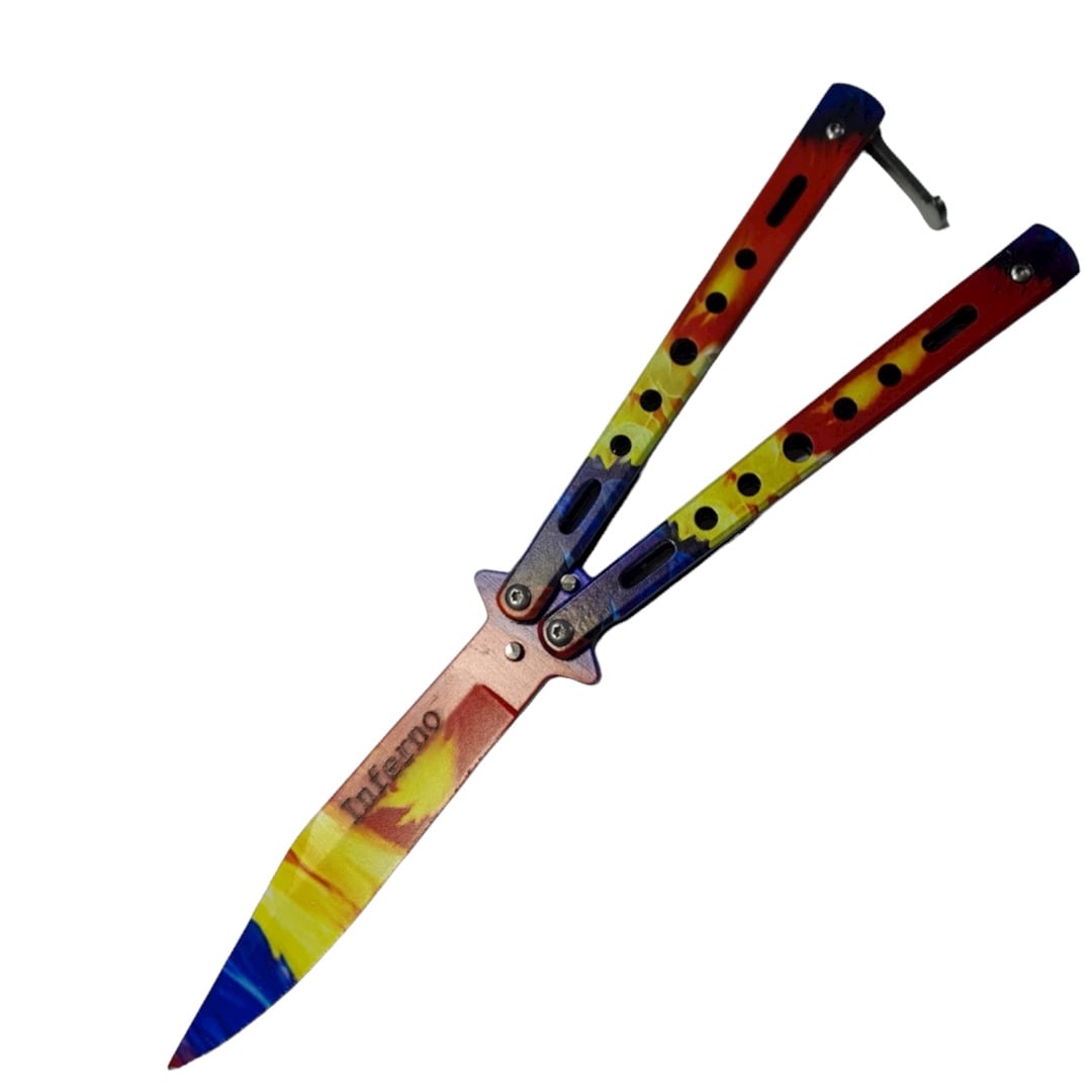 NAVAJA INVENCIBLE MARIPOSA ENTRENAMIENTO SIN FILO RAINBOW INFERNO AP60 ACERO - 1